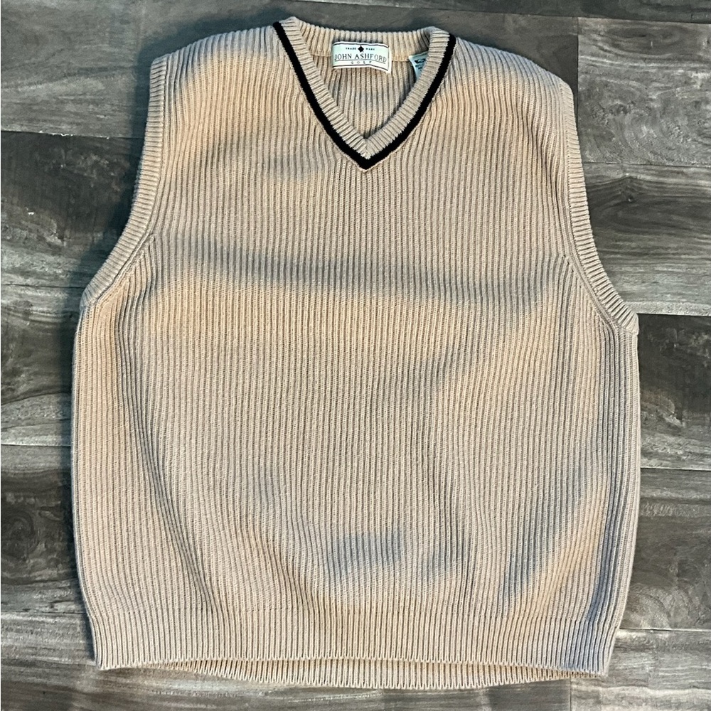 Tan John Ashford Large Sweater Vest